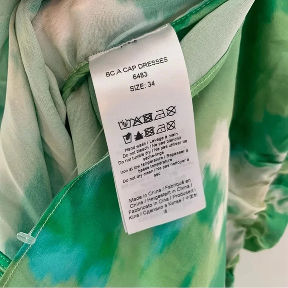 GANNI Silk Stretch Satin Ruched Mini Dress Lily Green Size 34 or US XS NWT - Picture 10 of 12